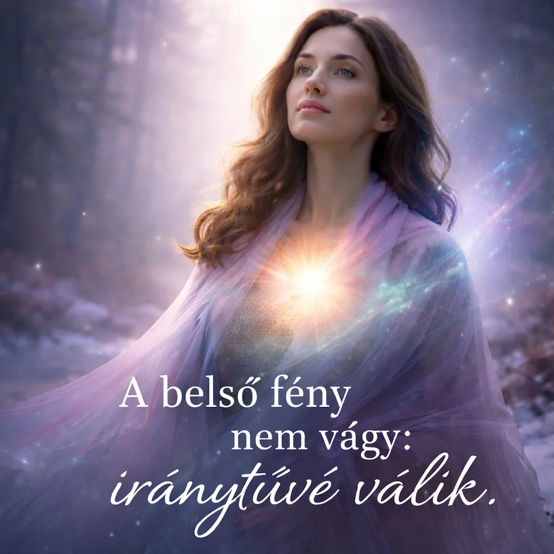 Karácsony üzenete belső fény – idézetkép: „A belső fény nem vágy: iránytűvé válik.” (Lélekélettan)